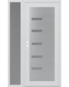 Diamond C8 52" x 80" white/white frosted Glass Panel stainless steel RHI with Sidelite frosted Glass