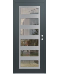 Diamond C9 36" x 80" anthracite/anthracite clear Glass Panel stainless steel LHI