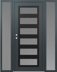 Diamond C9 60" x 80" anthracite/anthracite frosted Glass Panel black RHI with 2 Sidelites frosted Glass