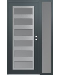 Diamond C9 50" x 80" anthracite/anthracite frosted Glass Panel stainless steel LHI with Sidelite frosted Glass