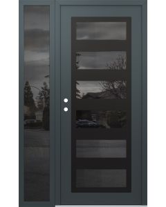 Diamond C9 50" x 80" anthracite/anthracite mirrored Glass Panel black RHI with Sidelite mirrored Glass