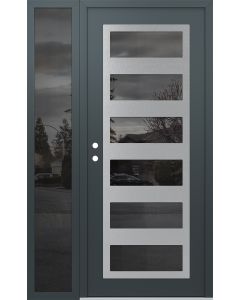 Diamond C9 50" x 80" anthracite/anthracite mirrored Glass Panel stainless steel RHI with Sidelite mirrored Glass