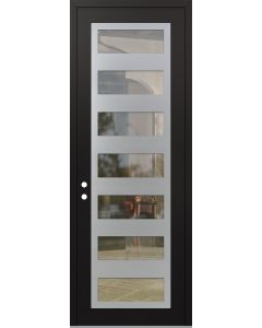 DIAMOND C9 36" X 96" BLACK/BLACK CLEAR GLASS PANEL STAINLESS STEEL RHI