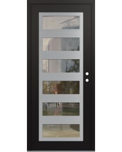 Diamond C9 36" x 80" black/black clear Glass Panel stainless steel LHI