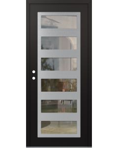 Diamond C9 36" x 80" black/black clear Glass Panel stainless steel RHI