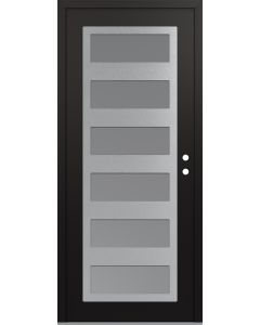 Diamond C9 36" x 80" black/white frosted Glass Panel stainless steel LHI