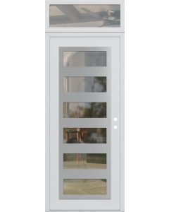 Diamond C9 36" x 96" white/white clear Glass Panel stainless steel LHI with Transom clear Glass