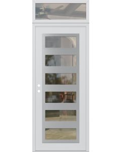 Diamond C9 36" x 96" white/white clear Glass Panel stainless steel RHI with Transom clear Glass