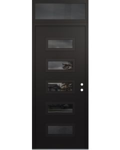 Diamond D1 36" x 96" black/black Mirrored Glass Panel black LHI with Transom Mirrored Glass