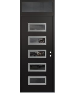 Diamond D1 36" x 96" black/black Mirrored Glass Panel stainless steel LHI with Transom Mirrored Glass