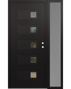 Diamond D2 50" x 80" black/black Clear Glass Panel black LHI with Sidelite frosted Glass