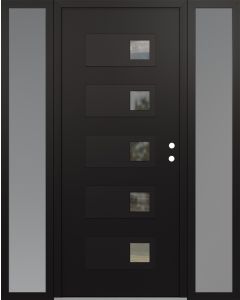 Diamond D2 64" x 80" black/black Clear Glass Panel black LHI with 2 Sidelites frosted Glass