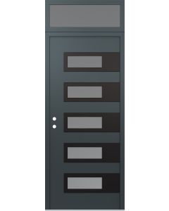 Diamond D3 36" x 96" anthracite/anthracite Frosted Glass Panel black RHI with Transom Frosted Glass