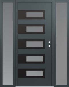 Diamond D3 68" x 80" anthracite/anthracite Frosted Glass Panel black LHI with 2 Sidelites Frosted Glass