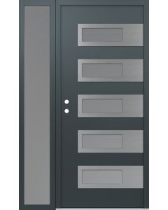 Diamond D3 50" x 80" anthracite/anthracite Frosted Glass Panel stainless steel RHI with Sidelite Frosted Glass