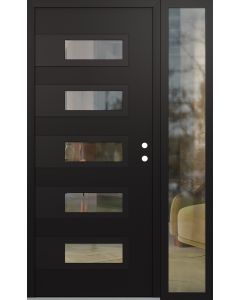 Diamond D3 52" x 80" black/black Clear Glass Panel black LHI with Sidelite Clear Glass