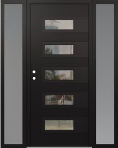 Diamond D3 60" x 80" black/black Clear Glass Panel black RHI with 2 Sidelites frosted Glass
