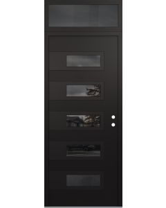 Diamond D3 36" x 96" black/black Mirrored Glass Panel black LHI with Transom Mirrored Glass