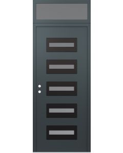 Diamond D4 36" x 96" anthracite/anthracite Frosted Glass Panel black RHI with Transom Frosted Glass