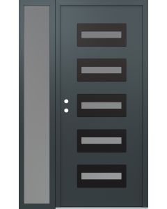 Diamond D4 50" x 80" anthracite/anthracite Frosted Glass Panel black RHI with Sidelite Frosted Glass