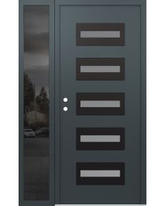 Diamond D4 52" x 80" anthracite/anthracite Frosted Glass Panel black RHI with Sidelite Mirrored Glass
