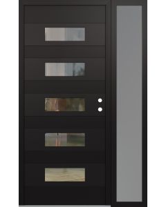 Diamond D5 52" x 80" black/black Clear Glass Panel black LHI with Sidelite frosted Glass