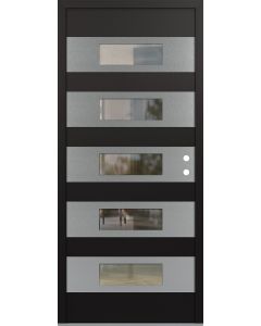 Diamond D5 36" x 80" black/black Clear Glass Panel Stainless steel LHI