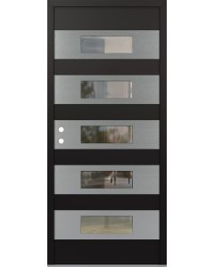 Diamond D5 36" x 80" black/black Clear Glass Panel Stainless steel RHI