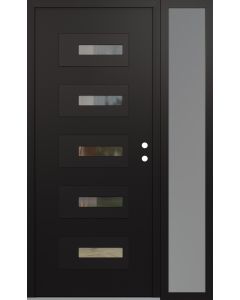 Diamond D6 50" x 80" black/black Clear Glass Panel black LHI with Sidelite frosted Glass