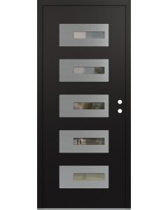 Diamond D6 36" x 80" black/black Clear Glass Panel Stainless steel LHI