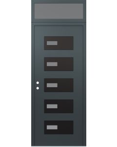 Diamond D7 36" x 96" anthracite/anthracite Frosted Glass Panel black RHI with Transom Frosted Glass
