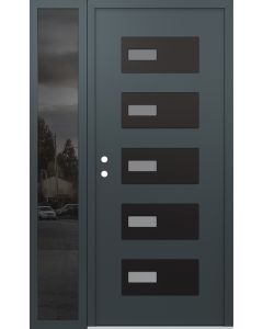Diamond D7 52" x 80" anthracite/anthracite Frosted Glass Panel black RHI with Sidelite Mirrored Glass