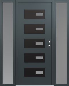 Diamond D7 68" x 80" anthracite/anthracite Frosted Glass Panel black LHI with 2 Sidelites Frosted Glass