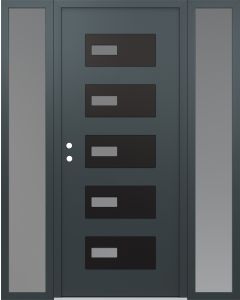 Diamond D7 68" x 80" anthracite/anthracite Frosted Glass Panel black RHI with 2 Sidelites Frosted Glass