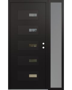 Diamond D7 50" x 80" black/black Clear Glass Panel black LHI with Sidelite frosted Glass