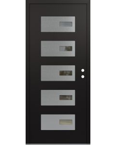 Diamond D7 36" x 80" black/black Clear Glass Panel Stainless steel LHI