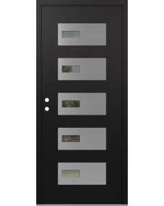 Diamond D7 36" x 80" black/black Clear Glass Panel Stainless steel RHI