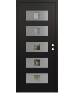 Diamond D8 36" x 80" black/black Clear Glass Panel Stainless steel LHI