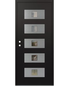 Diamond D8 36" x 80" black/black Clear Glass Panel Stainless steel RHI