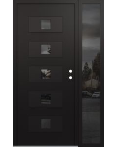 Diamond D8 50" x 80" black/black Mirrored Glass Panel black LHI with Sidelite Mirrored Glass