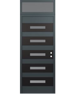 Diamond D9 36" x 96" anthracite/anthracite Frosted Glass Panel black LHI with Transom Frosted Glass