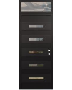 Diamond D9 36" x 96" black/black Clear Glass Panel black LHI with Transom Clear Glass