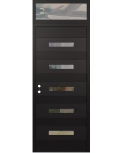 Diamond D9 36" x 96" black/black Clear Glass Panel black RHI with Transom Clear Glass