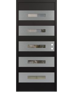 Diamond D9 36" x 80" black/black Clear Glass Panel Stainless steel LHI