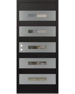 Diamond D9 36" x 80" black/black Clear Glass Panel Stainless steel RHI