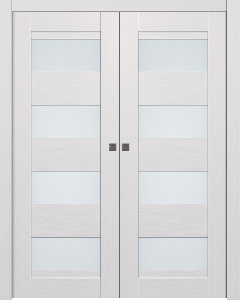 Della Vetro Bianco Noble Double pocket doors
