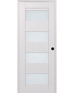 RTA LEFT HAND PREHUNG CONCEALED DOOR SLAB DELLA VETRO BIANCO NOBLE 18" X 80" X 1 9/16" FROSTED GLASS