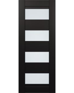 DOOR SLAB DELLA VETRO BLACK MATTE 28" X 80" X 1 3/4" FROSTED GLASS
