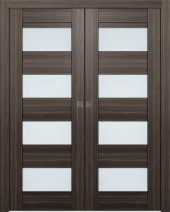 Della Vetro Gray Oak Double pocket doors