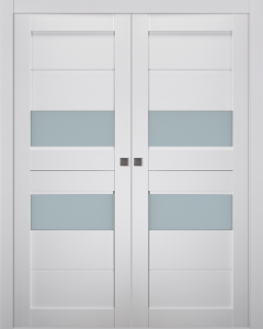 Dessa Vetro Bianco Noble Double pocket doors